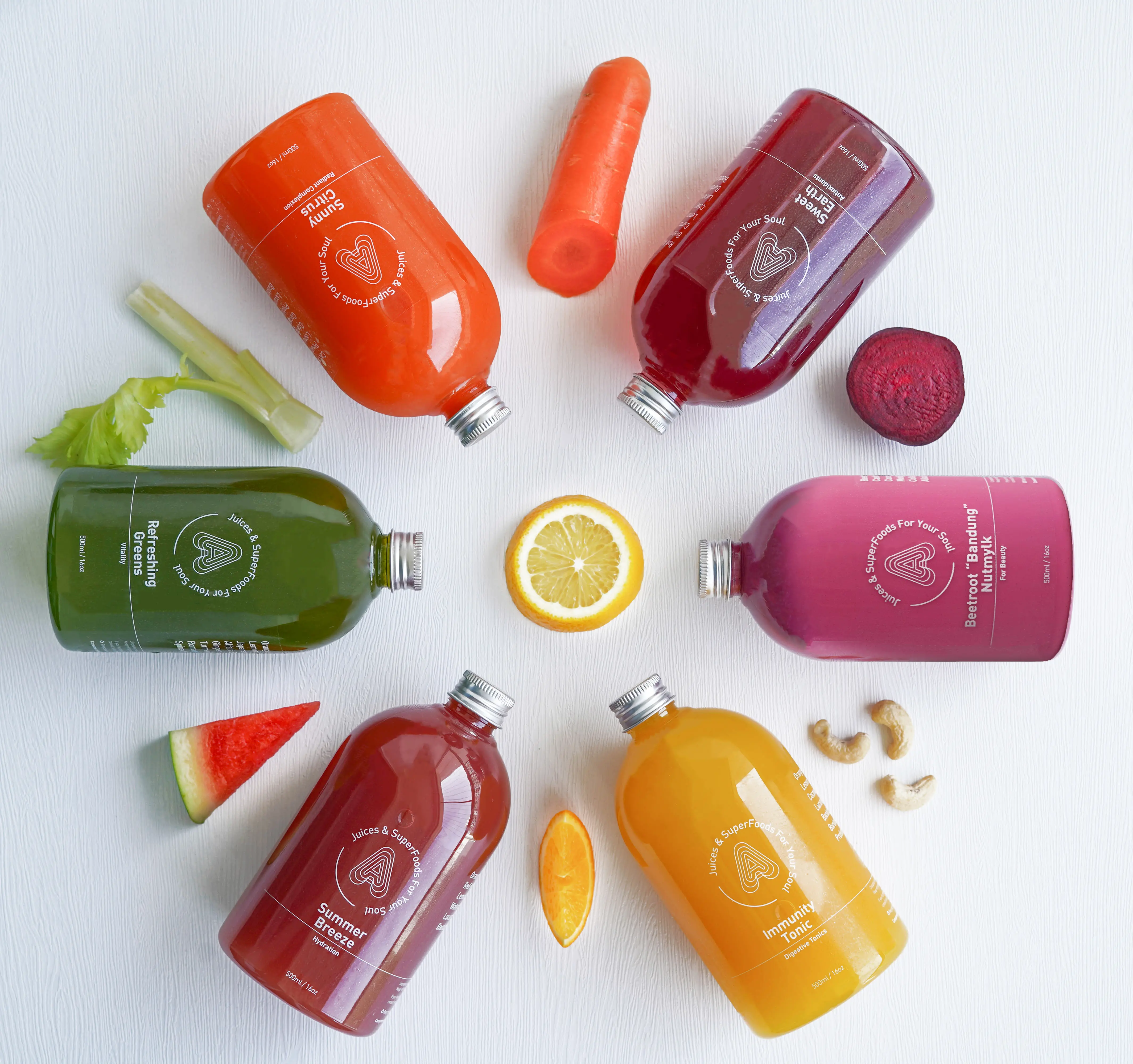 Custom juice blends variety